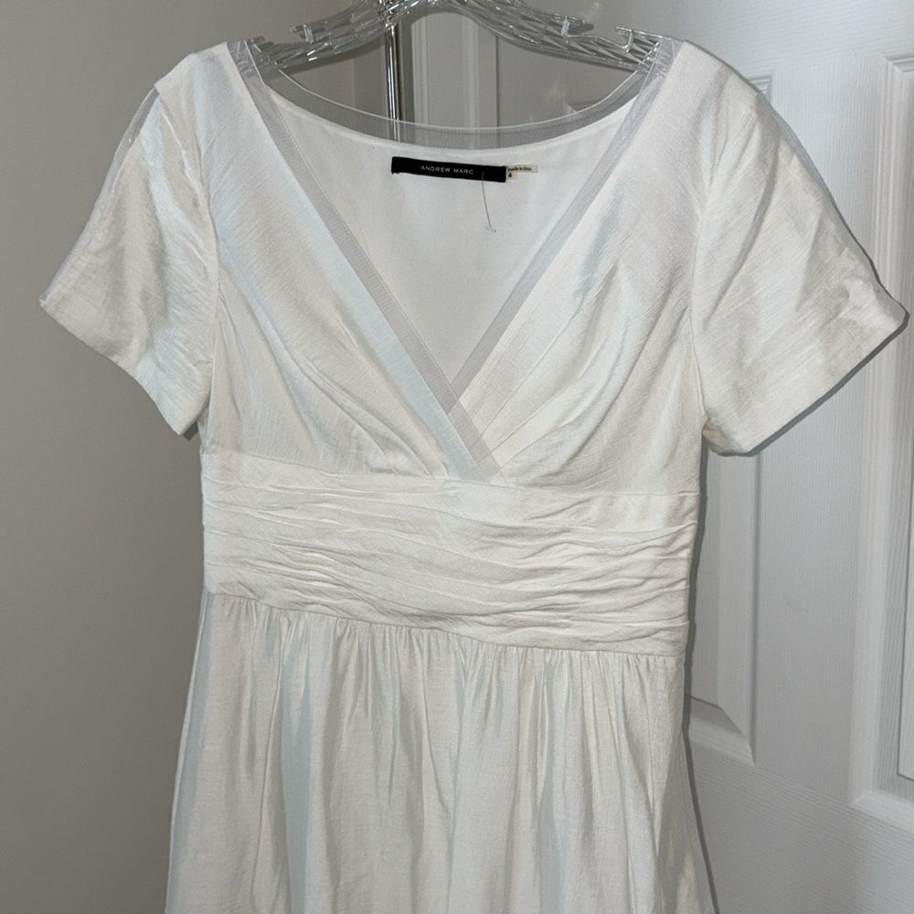 NWOT Andrew Marc Women’s White Midi Dress Size 4 - Picture 2 of 10